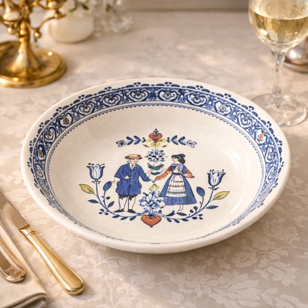 Johnson Brothers Old Granite Hearts & Flowers‎ Serving Vegetables Bowl 8.5” D